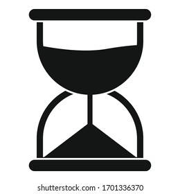 Icono de cristal de arena. Icono de vector de vidrio para diseño web aislado en fondo blanco