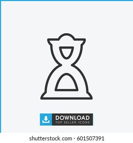 hourglass icon. simple outline hourglass vector icon. on white background.