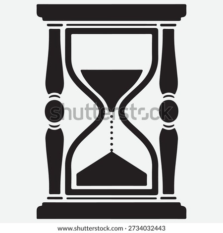 Hourglass icon simple sand timer pictogram symbol of time passing duration countdown or limited period isolated on transparent background
