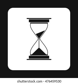 Hourglass icon in simple style isolated on white background. Time symbol