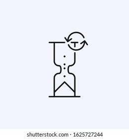 Hourglass icon with spinning arrows