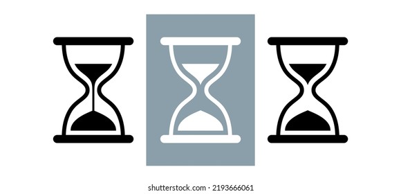 Hourglass icon. Symbol of time, waiting or loading. Isolated vector illustration on white background.