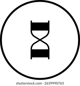 Hourglass icon symbolizing time, deadline and countdown with circular frame design