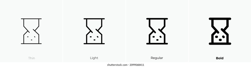 hourglass icon. Thin, Light Regular And Bold style design isolated on white background