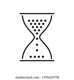 Hourglass Icon, Time, Countdown, Hourglass Vector Flat Line Icon Vector Illustration Background