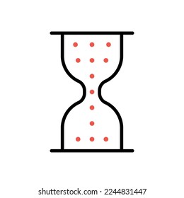 Hourglass Icon, Time, Countdown, Hourglass Vector Flat Line Icon