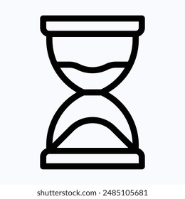 Sanduhrsymbol, Zeit, Frist Vektorgrafik Symbol. Symbol für lineare isolierte Vektorgrafik.