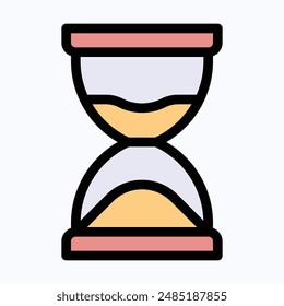 Hourglass Icon, Time, Deadline Vector Icon. Isolated Lineal Color Vector Icon.