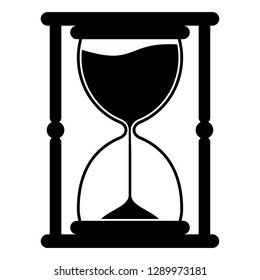 Hourglass icon. Time measurement. Old fashioned sand clock. Flan vector illustration isolated on white background.