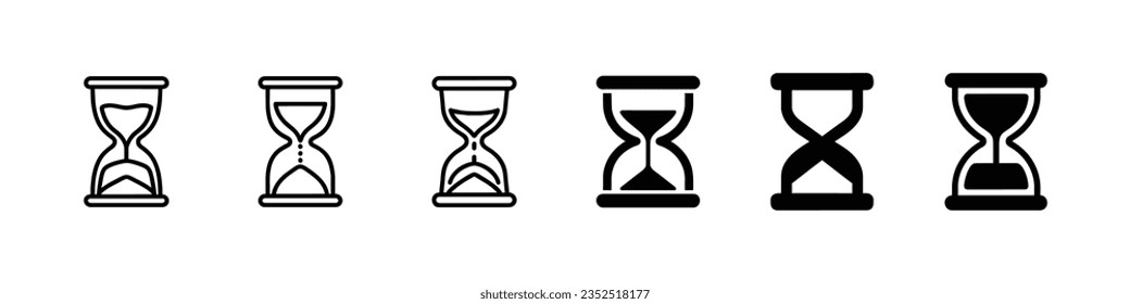 hourglass icon, Hourglass timer icon in trendy flat design. Time Wine сreative idea logo design, Hourglass icon set. sand watch line icon, hour glass icons flat vector