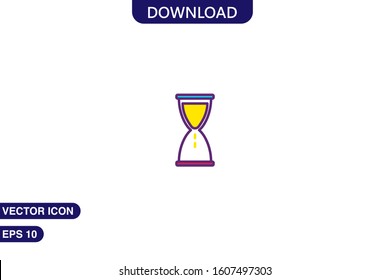 Hourglass icon in trendy flat style isolated on white background vector illustration