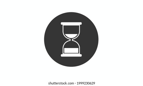 Icono de cristal de arena. Ilustración aislada en blanco y negro vectorial de un reloj de arena