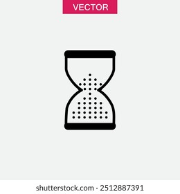 Ícone de ampulheta, vetor plana preto estilo na moda ilustração para web e app.eps