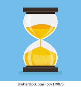 Hourglass Icon. Vector flat cartoon illustration