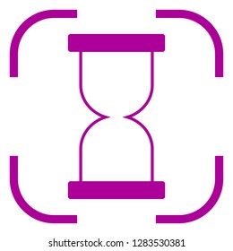 Hourglass icon vector in focus. White background