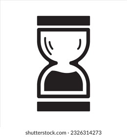 Icono de cristal de arena. Vector y glifo