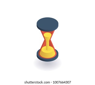 Hourglass icon. Vector illustration in flat isometric 3D style.