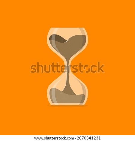 Hourglass icon vector illustration. Sandclock on orange background