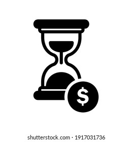 Hourglass icon vector illustration in solid style about marketing and growth for any projects, use for website mobile app presentation