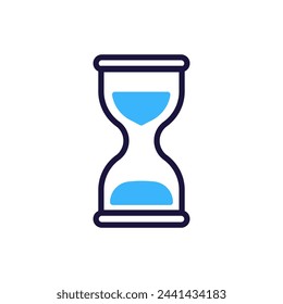 Hourglass icon, vector illustration symbol for time passage, deadlines, and ephemeral nature concept