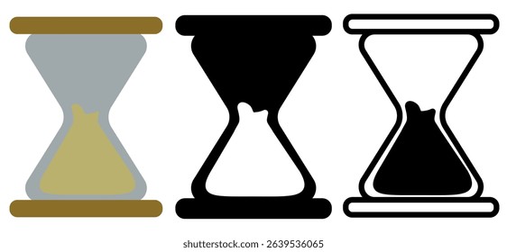 hourglass icon, vector illustration, symbol, design logo template pictogram, for ui or ux isolated on white for mobile app, editable