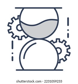 hourglass icon vector image with gear with white background