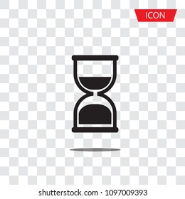 Hourglass icon vector isolated on transparent background.