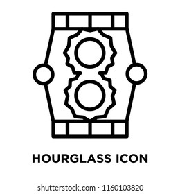 Hourglass icon vector isolated on white background, Hourglass transparent sign , line symbol or linear element design in outline style