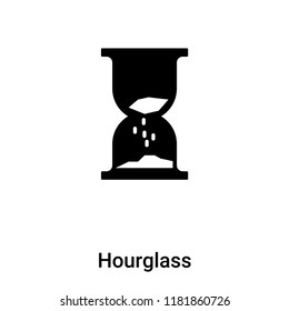 Hourglass icon vector isolated on white background, logo concept of Hourglass sign on transparent background, filled black symbol