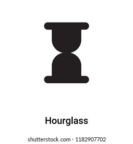 Hourglass icon vector isolated on white background, logo concept of Hourglass sign on transparent background, filled black symbol