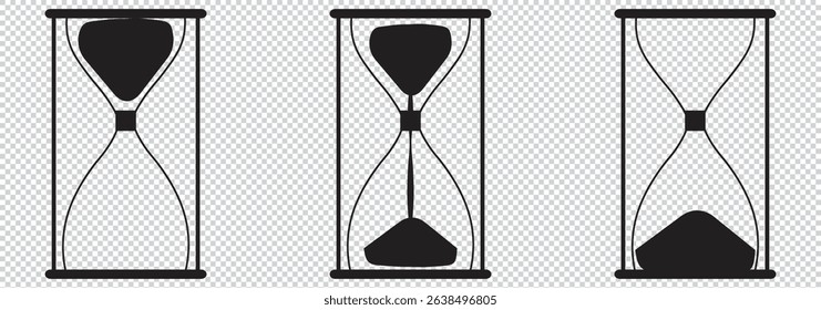 Hourglass icon vector isolated on transparent background for your web and mobile app design, Hourglass logo concept EPS 10