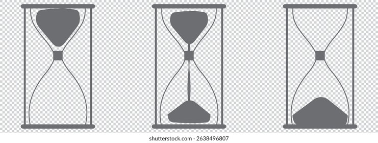 Hourglass icon vector isolated on transparent background for your web and mobile app design, Hourglass logo concept EPS 10