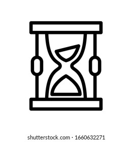 Estilo de línea vectorial de icono de reloj de arena