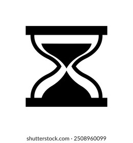 Vector de icono de reloj de arena sobre fondo blanco