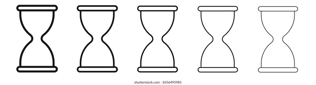 Hourglass icon vector outline set illustration sign