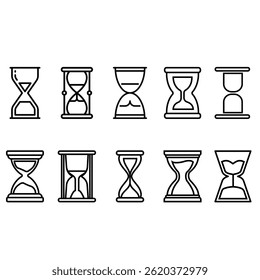 Hourglass icon vector set. Time illustration sign collection. Clock symbol. Hour logo.