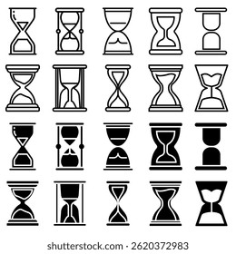 Hourglass icon vector set. Time illustration sign collection. Clock symbol. Hour logo.