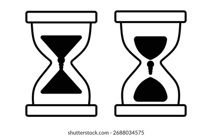 Hourglass Icon vector simple Isolated. Sandglass icons on transparent background. Vector illustration. 