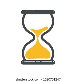Hourglass icon vector. Hourglass that is about to run out of time. isolate on white background.