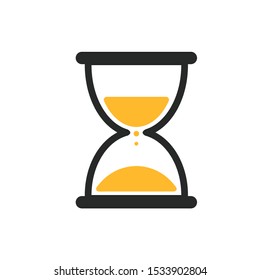 Hourglass icon vector. Hourglass that is about to run out of time. isolate on white background.