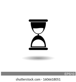 hourglass icon with white background. vector illustration
