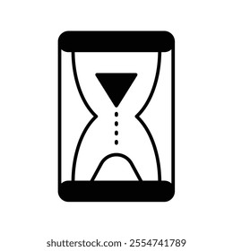 hourglass icon with white background vector stock illustration