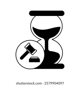 Hourglass icon with white background vector stock illustration