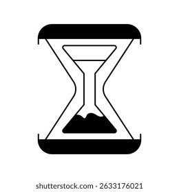 hourglass icon with white background vector stock illustration