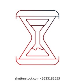 Icono de reloj de arena con fondo blanco Vector Ilustración de stock