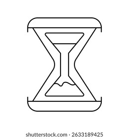 Icono de reloj de arena con fondo blanco Vector Ilustración de stock