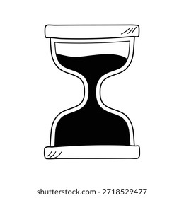 Hourglass icon with white background vector stock illustration