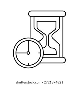 Sanduhrsymbol mit weißem Hintergrund, Vektorgrafik