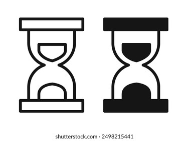 Reloj de arena Iconicon colección de Vector en estilo delineado y sólido