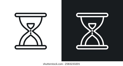 Hourglass icons in black and white liner strokes for web design.